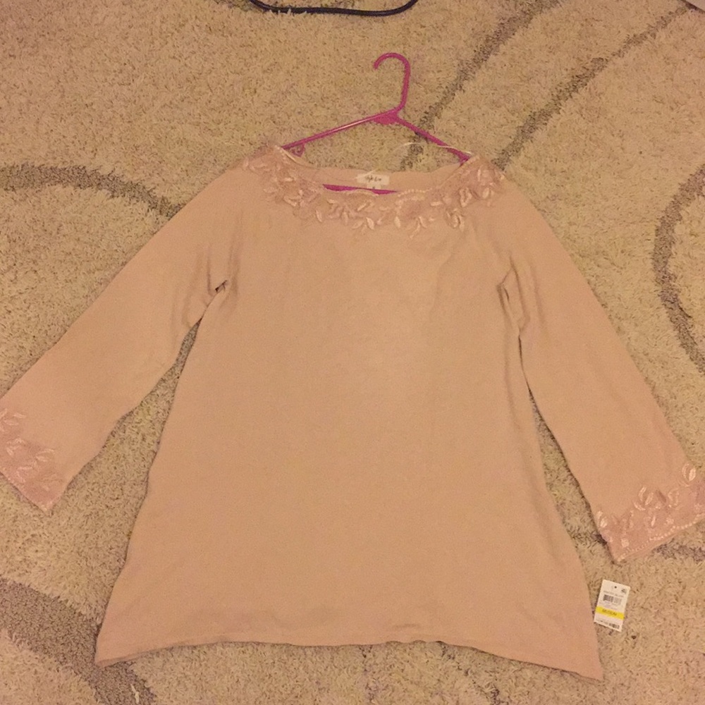 Lace scoop sweater